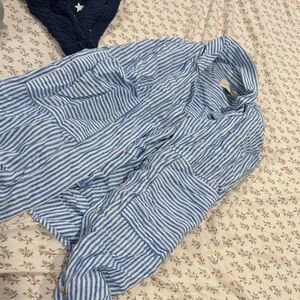 Universal Thread Blue and White Striped Shirt